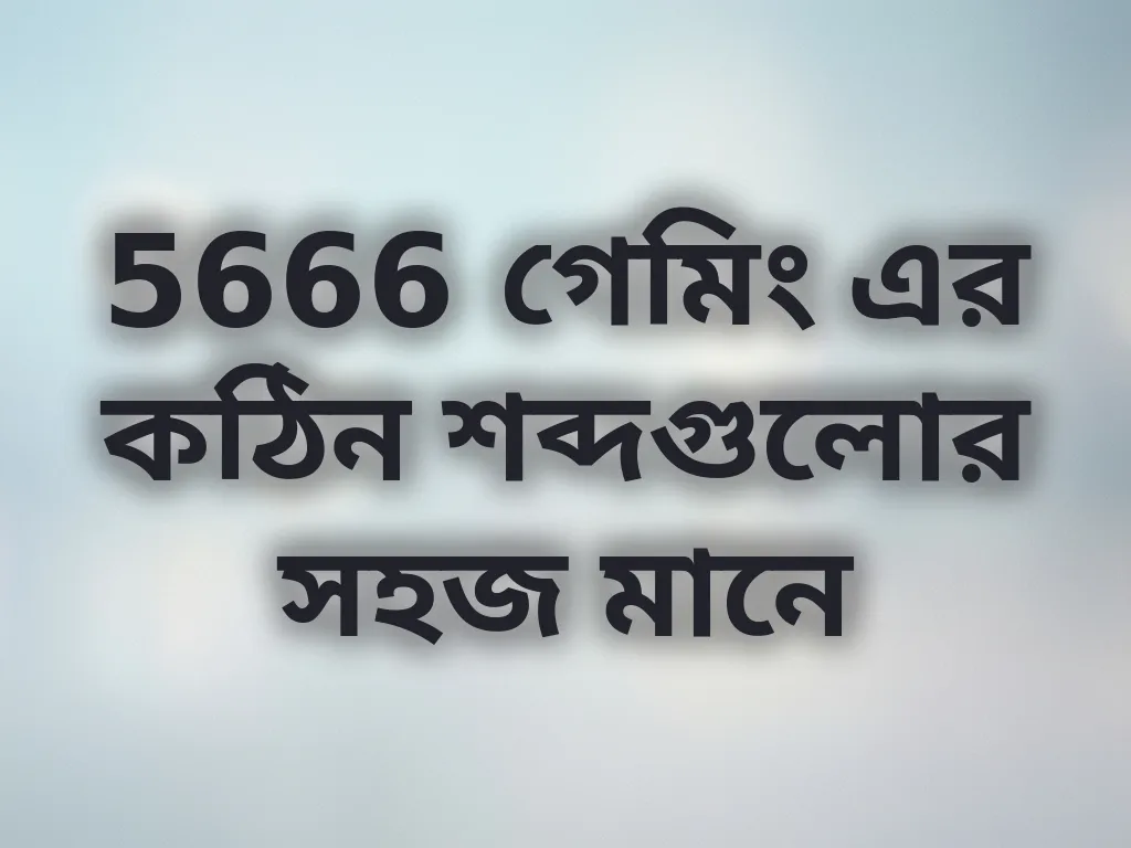 5666 গেমিং এর কঠিন শব্দগুলোর সহজ মানে